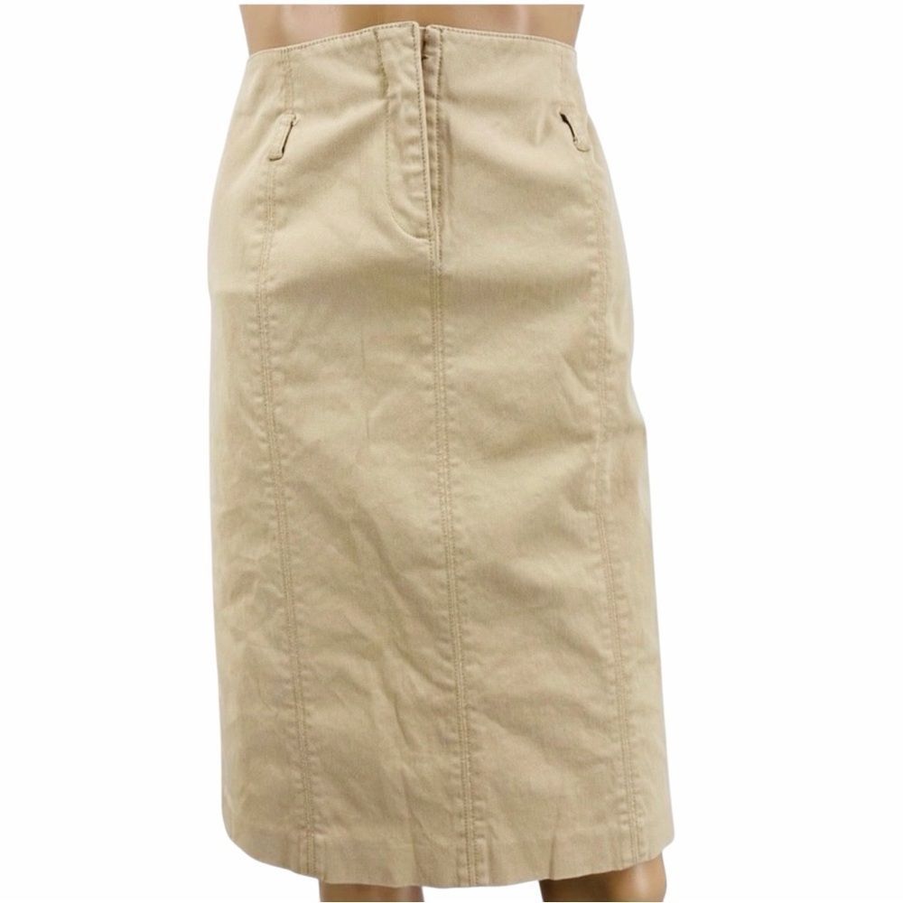 CITY DKNY Casual Beige Stretch Skirt Size 2 - Picture 3 of 10